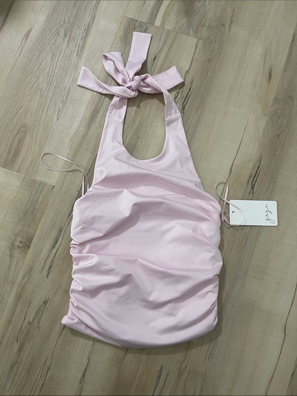 NWT Gage High Neck Halter Top In Light Pink